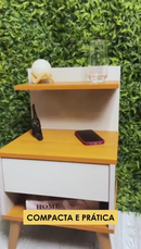 Kit com 2 Mesa de Cabeceira Retrô Com 1 Gaveta Sleep Decor - Cores
