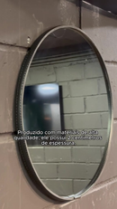 Espelho Para Banheiro Redondo De Parede Penteadeira Sala Quarto Hall Adnet Costurado 60cm Sem Alça