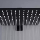Chuveiro Ducha Preto Inox 304 Quadrado Reto/Articulado.