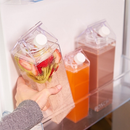 Garrafa De Acrílico Transparente Caixa Portátil Geladeira Leite Suco Bebidas Água 500ml ou1000ml