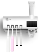 Suporte Escova de Dentes Branco com Esterilizador UV Dispenser Automático Antibacteriano Sem Furo