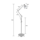 Luminária 1,9m Articulada Chão Pedestal Coluna Lustre Metal