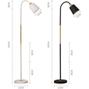 Luminária 1,9m Articulada Chão Pedestal Coluna Lustre Metal