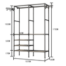 Arara De Roupa Cabideiro De Chão Sapateira Rack Organizador Multiuso Aço Inox