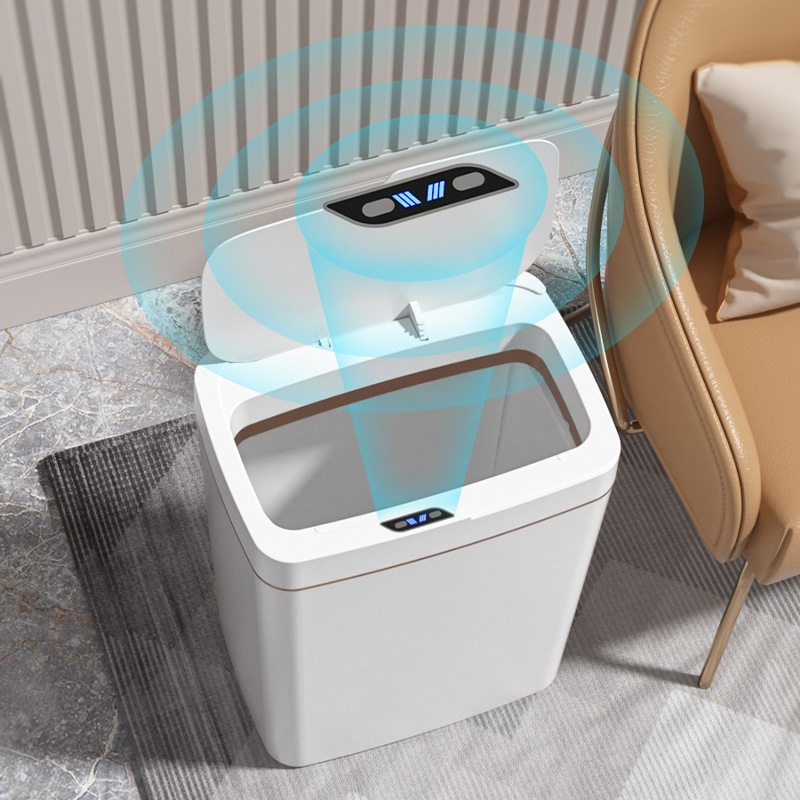 Lixeira com Sensor Automático Inteligente Abre Fácil em Toque Cesto Lixo Banheiro Cozinha Escritório 16 Litros