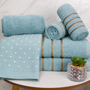 Jogo de Toalhas 5 Peças - 2 Banho + 2 Rosto Dubai + 1 Tapete c/ Antiderrapante 100% Algodão
