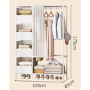 Arara De Roupa Cabideiro De Chão Sapateira Rack Organizador Multiuso Aço Inox