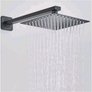 Chuveiro Ducha Preto Inox 304 Quadrado Reto/Articulado.