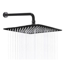 Chuveiro Ducha Preto Inox 304 Quadrado Reto/Articulado.