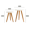Kit de Mesinha Lateral Redonda de Canto de Sofá Para Sala Decoração