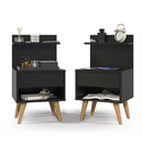 Kit com 2 Mesa de Cabeceira Retrô Com 1 Gaveta Sleep Decor - Cores