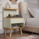 Kit com 2 Mesa de Cabeceira Retrô Com 1 Gaveta Sleep Decor - Cores