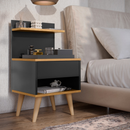 Kit com 2 Mesa de Cabeceira Retrô Com 1 Gaveta Sleep Decor - Cores
