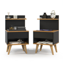Kit com 2 Mesa de Cabeceira Retrô Com 1 Gaveta Sleep Decor - Cores