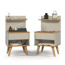 Kit com 2 Mesa de Cabeceira Retrô Com 1 Gaveta Sleep Decor - Cores