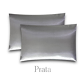 Kit 2 fronhas de cetim anti-frizz com zíper. Ajuda a reduzir frizz, embaraços e atrito nos cabelos durante o sono. Ideal para cabelos cacheados, crespos e ondulados.