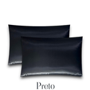 Kit 2 fronhas de cetim anti-frizz com zíper. Ajuda a reduzir frizz, embaraços e atrito nos cabelos durante o sono. Ideal para cabelos cacheados, crespos e ondulados.