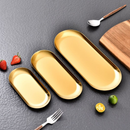 Bandeja Aco Inoxidavel Luxo Decorativa para Jóias Alimentos Dourado