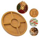 Kit Petisqueira Redonda + 6 Garfos Para Frios e Queijos Gamela MDF