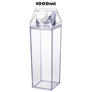Garrafa De Acrílico Transparente Caixa Portátil Geladeira Leite Suco Bebidas Água 500ml ou1000ml