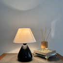 Abajur Luminária de Cerâmica Porcelana Gota Com Cúpula para Decoração Quarto Escritório Sala