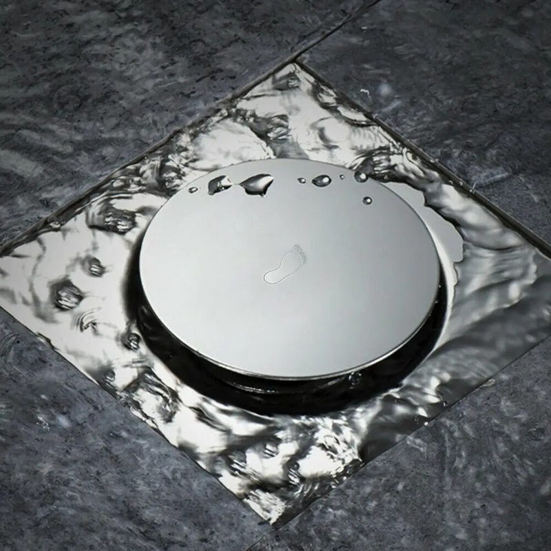 Ralo Click Inteligente 10x10 Cm Quadrado Redondo Inox Cromado - Veda Cheiro Banheiro Casa Cozinha