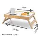 Bandeja Café da Manhã c/ Pé Dobrável Madeira Pinus Decoração Multiuso
