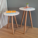 Kit de Mesinha Lateral Redonda de Canto de Sofá Para Sala Decoração