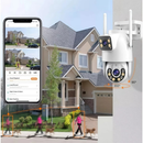 Câmera De Segurança a Prova de água Lente Dupla APP Yousee/ Icsee IP66 Camera IP WiFi 360