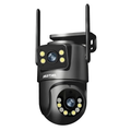 Câmera de Segurança WiFi 360° Dupla Full HD com visão noturna, monitoramento remoto e controle pelo aplicativo para proteção residencial