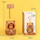 Luminária de Mesa Capivara Infantil - Apontador+Luz Noturna, Bateria 8h, Cores Suaves, Carregamento USB