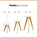 Mesa de Centro ou Kit de Mesinhas, Mesa Lateral, Mesa de Cabeceira, Pé Palito - Madeira Maciça