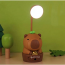 Luminária LED Capivara Recarregável USB | Luz Noturna e Luminária de Mesa Infantil