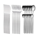 Opulent Oasis Kit Jogo Talheres Inox 24pçs Slim faqueiro Em Aço para cozinha utensílios domésticos