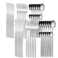Opulent Oasis Kit Jogo Talheres Inox 24pçs Slim faqueiro Em Aço para cozinha utensílios domésticos