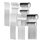 Opulent Oasis Kit Jogo Talheres Inox 24pçs Slim faqueiro Em Aço para cozinha utensílios domésticos