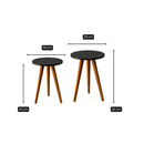 Kit de Mesinha Lateral Redonda de Canto de Sofá Para Sala Decoração