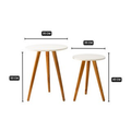 Kit de Mesinha Lateral Redonda de Canto de Sofá Para Sala Decoração