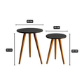 Kit de Mesinha Lateral Redonda de Canto de Sofá Para Sala Decoração