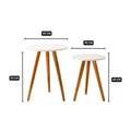 Kit de Mesinha Lateral Redonda de Canto de Sofá Para Sala Decoração