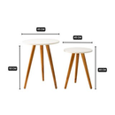 Kit de Mesinha Lateral Redonda de Canto de Sofá Para Sala Decoração