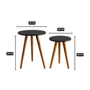Kit de Mesinha Lateral Redonda de Canto de Sofá Para Sala Decoração