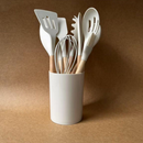 Jogo de Cozinha Kit C/12 Peças Utensílios de Cozinha em Silicone e Cabo de Madeira Antiaderentes