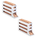 1/2 Peça Porta Ovos Deslizante Organizador Para Geladeira De 4 Camadas Automática Rolantes