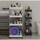 Armário Carrinho Organizador Multiuso Com 4 Camadas Com Rodinhas Cozinha Banheiro P M G ou Kit 3