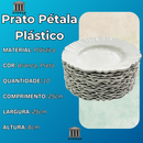 Prato Pétala Fundo Jogo de Pratos Jantar Kit Churrasco Festa Reutilizável Resistente Plástico