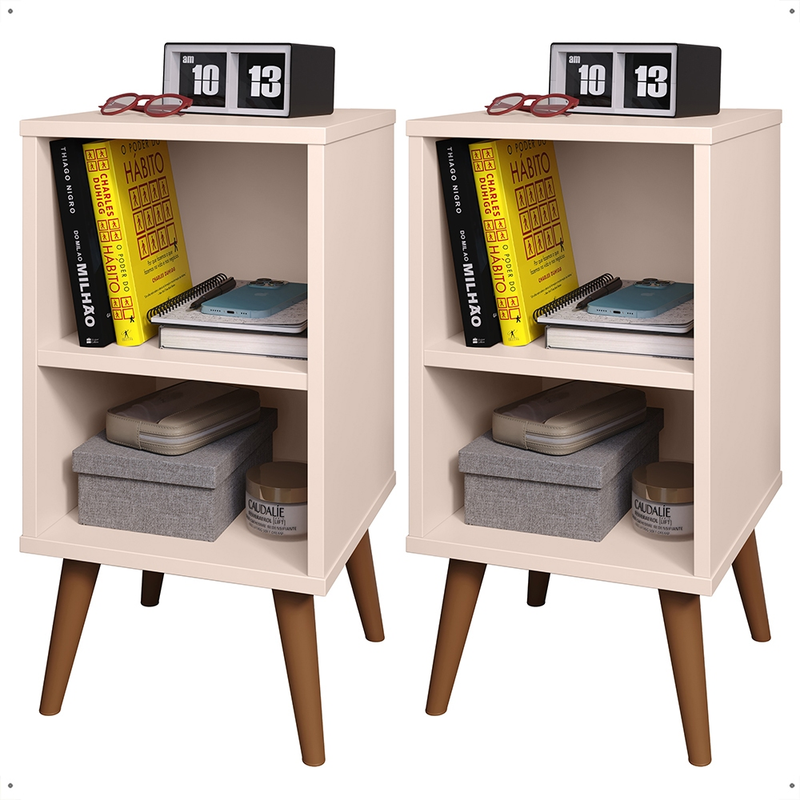 Kit 2 Mesa de Cabeceira ou Unitário para Quarto Charme Retrô Várias Cores Apoio de Cama Mesinha