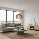 Pendente de Teto Lustre Grande de Sala em Madeira Mdf Decoração