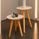 Kit de Mesinha Lateral Redonda de Canto de Sofá Para Sala Decoração