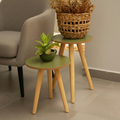 Kit de Mesinha Lateral Redonda de Canto de Sofá Para Sala Decoração
